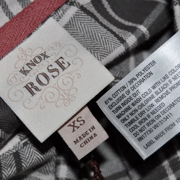 New KNOX ROSE Plaid Embroidered Flannel Shirt [A7] - Picture 5 of 6